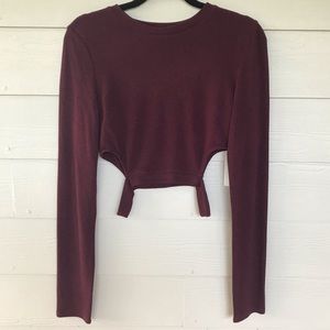 NWT Tobi Maroon Crop Sweater